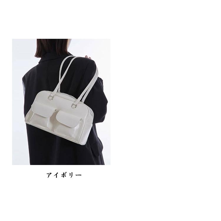 ハンドバッグ ミニボストンバッグ 肩掛けバッグ ダブルポケット