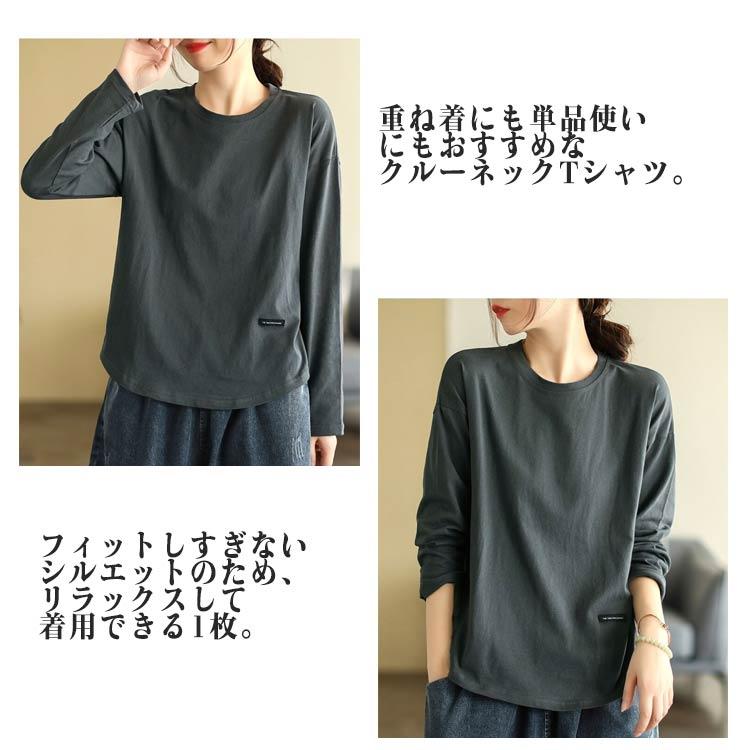 トップス 【2枚セット】 重ね着 長袖 レディース カットソー シンプル 