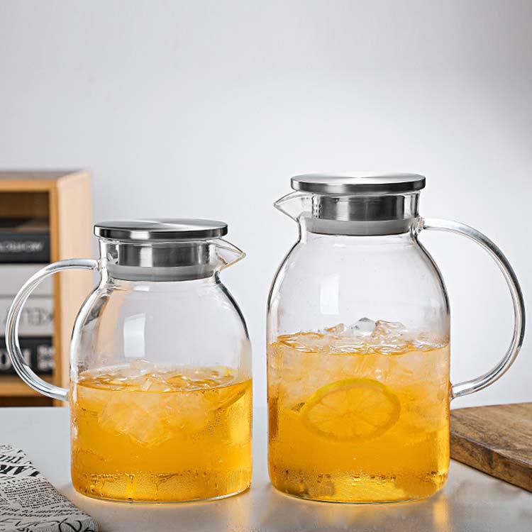 ガラスピッチャー 1200ml 1800ml ガラスケトル ガラスポット 直火 耐熱