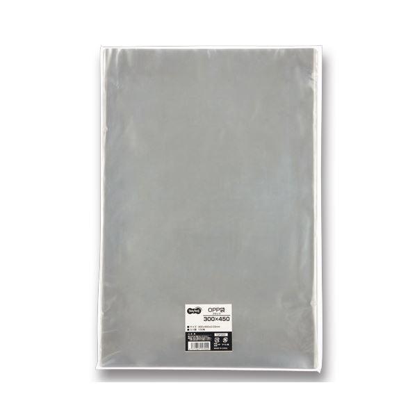 （まとめ） TANOSEE OPP袋 フラット 300×450mm 1パック（100枚） 〔×5セット〕(代引不可)