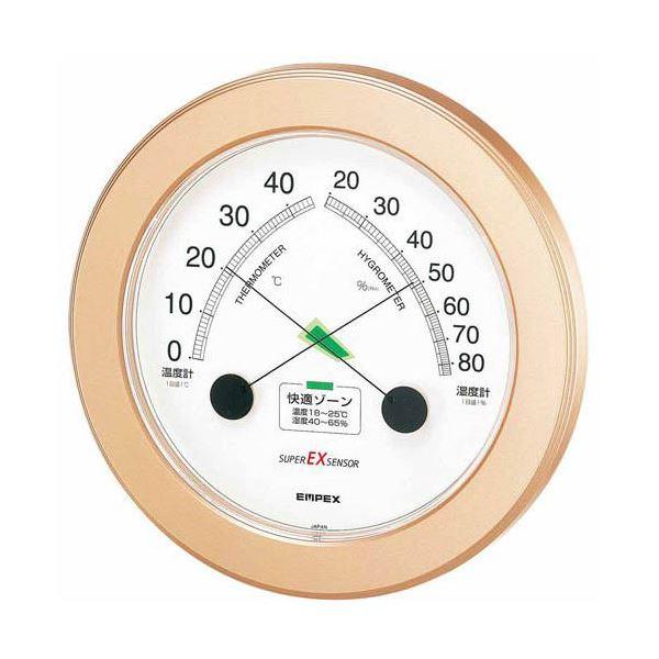 (まとめ)EMPEX 温度・湿度計 スーパーEX高品質 温度・湿度計 壁掛用 EX-2738 シャンパンゴールド〔×2セット〕(代引不可)