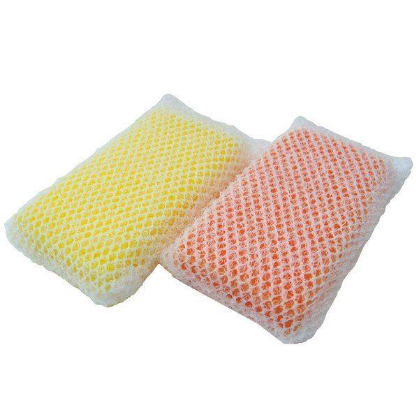 人気絶頂 まとめ ネットスポンジ キッチンスポンジ オレンジ イエロー 2個入り 抗菌 キッチン用品 泡キュット 44個セット 交換無料 Esiba Tg