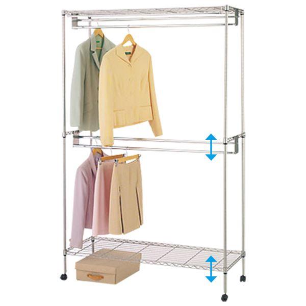 即発送 大量収納 頑丈 ハンガーラック 衣類収納 寝室 幅1cm 2段掛 リビング 可動棚付き 組立品 1 5倍掛け 組立品 ベッドルーム 寝室 リビング Ds 人気おすすめ良品が安い Luckytail 入荷状況 の