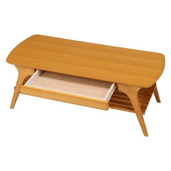 センターテーブル ローテーブル 幅110×奥行50×高さ40cm ナチュラル 引き出し 棚付き リビング ダイニング〔代引不可〕(代引不可) センターテーブル ローテーブル リビング 幅110×奥行50×高さ40cm ナチュラル 引き出し 棚付き ダイニング