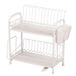 〔8個セット〕 水切りかご 水切りラック 幅39.5cm×奥行21cm スリムタイプ 2段 排水ノズル付きトレー アレスタ キッチン 台所(代引不可)