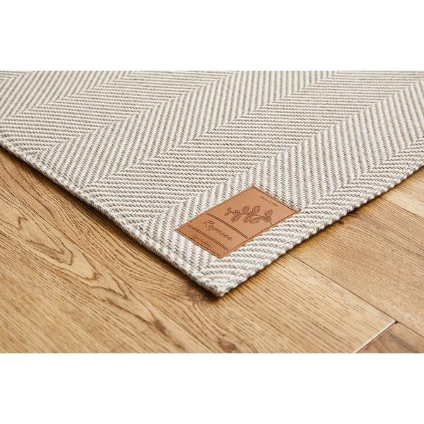 ラグマット 絨毯 約230×230cm グレー 洗える ヘリンボンラグ 滑り止め