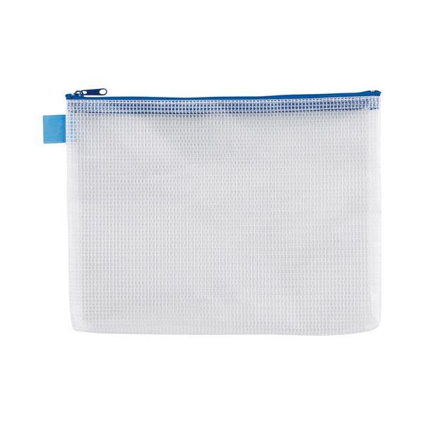 (まとめ) TANOSEE メッシュケース B5 タテ225×ヨコ285mm 青 1枚 〔×30セット〕(代引不可)