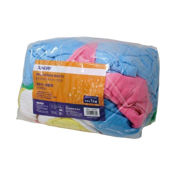 （まとめ）角利産業 マイクロファイバーウエス 1kg（×10セット）(代引不可)