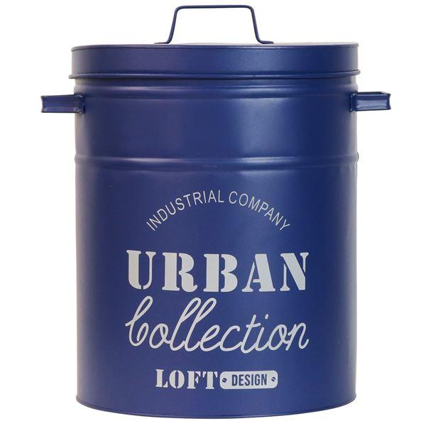 最先端 蓋付き 350 290 390ｍm ネイビー Can Trash ブリキ缶収納 麻ひも取っ手付き ストレージ 代引不可 アーバン コレクション 収納ケース Pathwaysfl Org