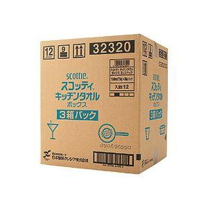 史上最も激安 （まとめ）日本製紙クレシア スコッティ キッチンタオル ボックス 150枚（75組） 1セット（36箱：3箱×12パック） 〔×3セット〕(代引不可)