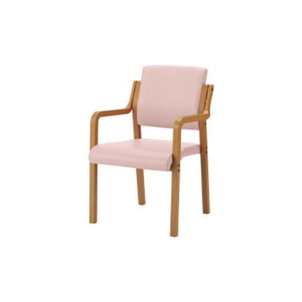ジョインテックス 会議イス WF-C5ALN ピンク 肘付 木製(代引不可)