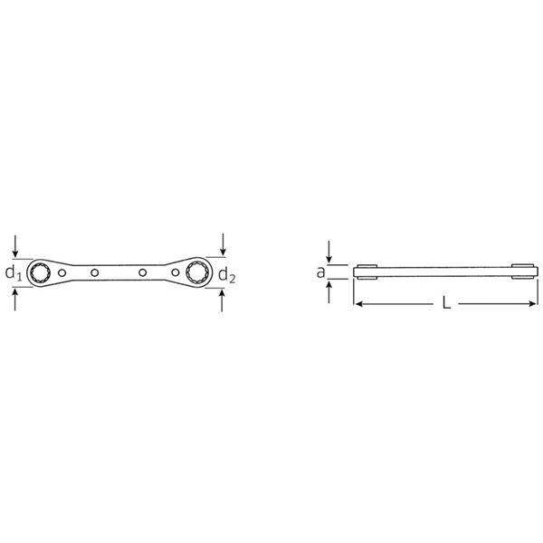 STAHLWILLE（スタビレー） 25-17X19 板ラチェットメガネ （41131719）(代引不可)｜luckytail｜02