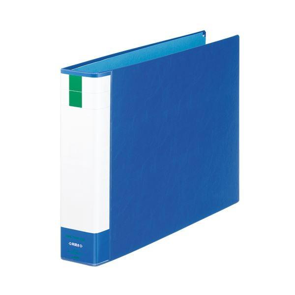 （まとめ）ライオン事務器 パイプ式ファイル(環境)両開き A3ヨコ 500枚収容 50mmとじ 背幅71mm ブルー No.7502RK 1冊 〔×3セット〕(代引不可)