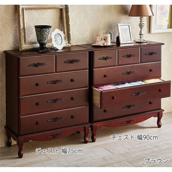 レトロ調 チェスト 収納棚 幅75cm ブラウン 木製側板 脚付き 引き出し付き ピュアローズ アンティーク調飾り家具 Ds 良品が安い 輸入雑貨 幸運のしっぽ 通販 Yahoo ショッピング