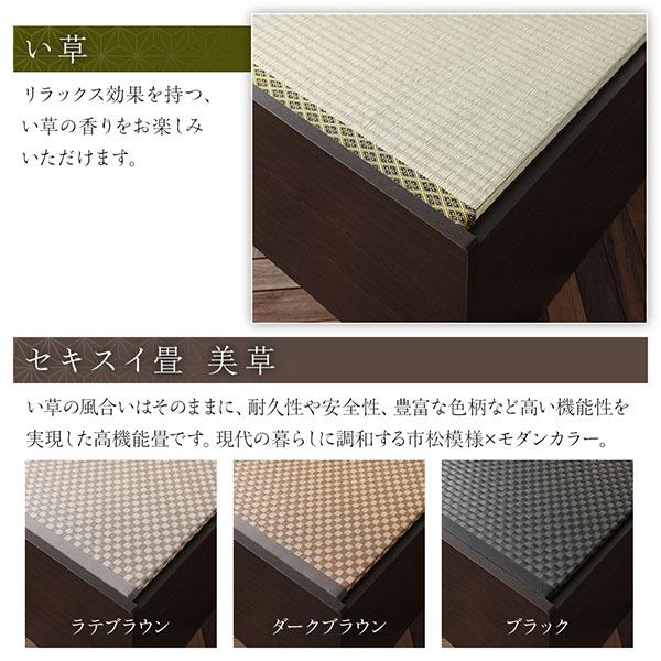 ブランド通販 畳ベッド ハイタイプ 高さ42cm ダブル ナチュラル 美草ブラック 収納付き 日本製 たたみベッド 畳 ベッド〔代引不可〕(代引不可)