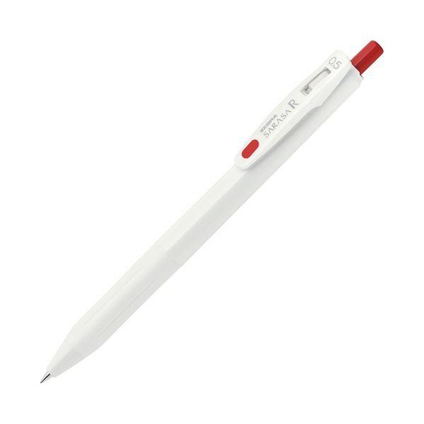 最高品質の (まとめ) ゼブラ ゲルインクボールペン サラサR 0.5mm 赤 (軸色：白) JJ29-R1-R 1本 〔×50セット〕 万年筆
