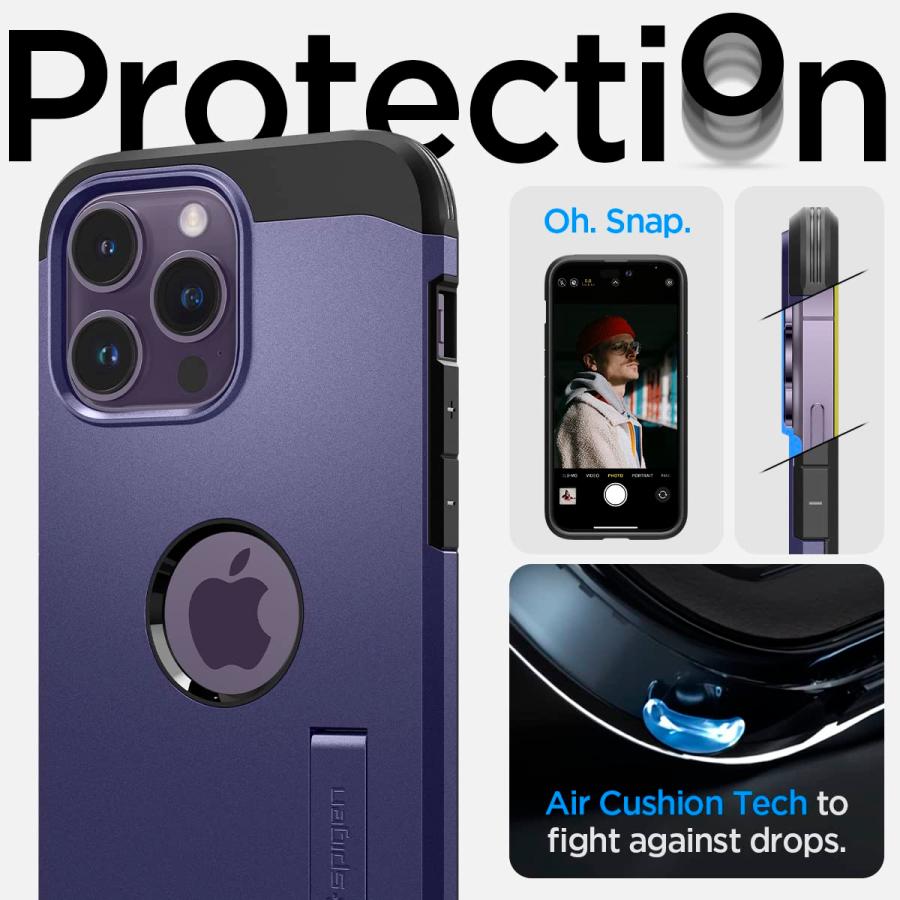 Spigen iPhone14ProMax ケース スタンド付 MagSafe対応 ワイヤレス充電 ACS05576 ディープ・パープル｜luckywagon｜05