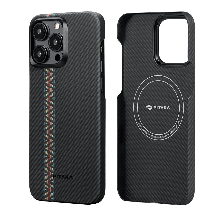 PITAKA iPhone15ProMax ケース 浮織600Dアラミド繊維製 MagSafe対応 超 