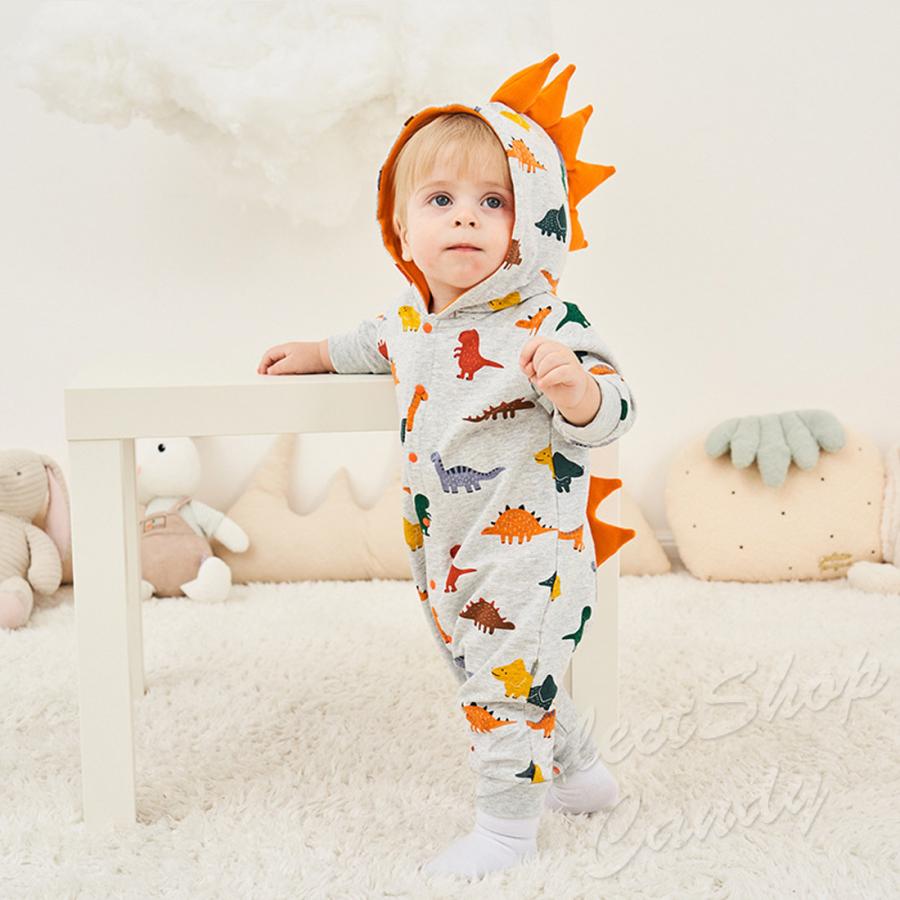 ロンパース 恐竜 怪獣 ダイナソー ベビーウェア 新生児 赤ちゃん 長袖