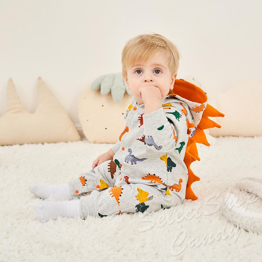 ロンパース 恐竜 怪獣 ダイナソー ベビーウェア 新生児 赤ちゃん 長袖