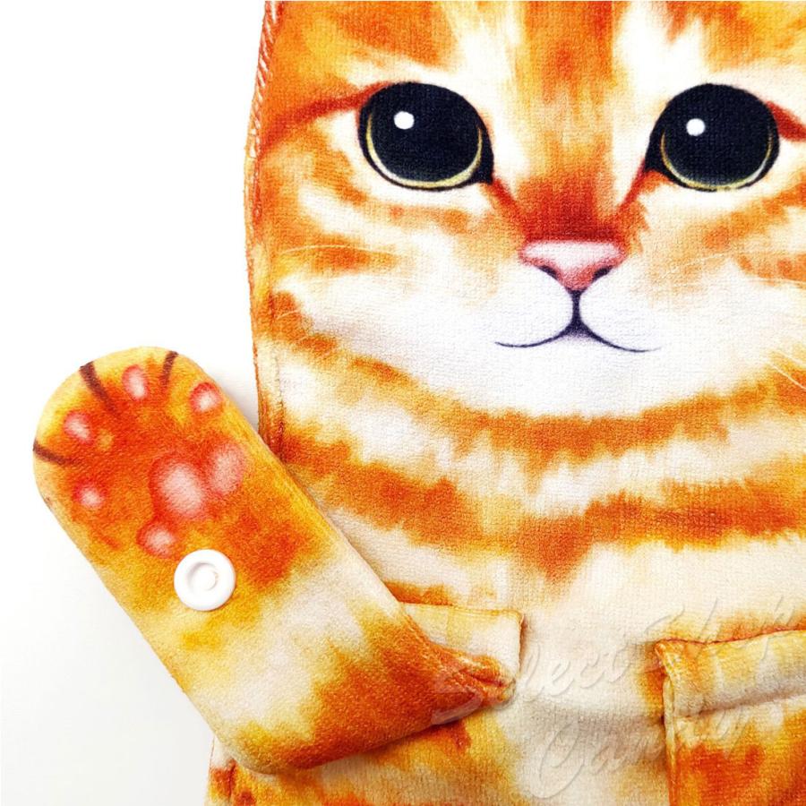猫 キャット タオル リアルな猫のタオル 本物 そっくり ボタン 手拭き