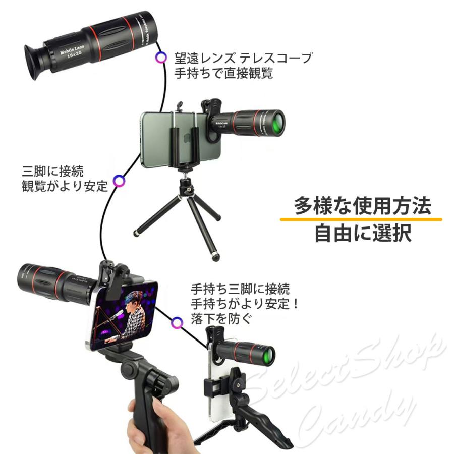 単眼鏡 望遠鏡 スマホ 望遠レンズ iphone 小型 高倍率 18倍 高画質