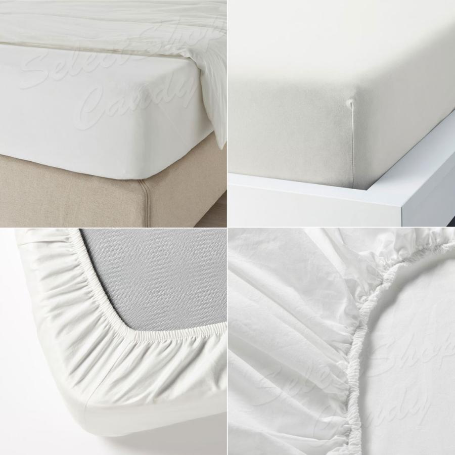 IKEA マットレス、シーツ イケア（IKEA） ボックスシーツ ベットシーツ 綿100％ DVALA