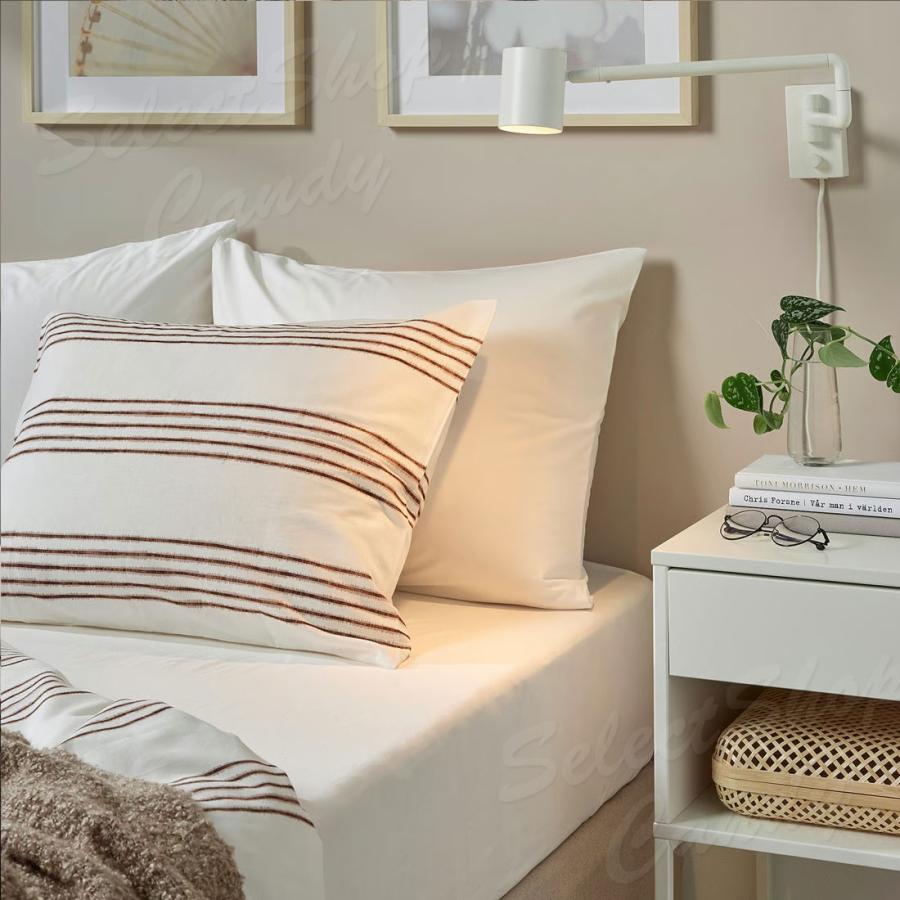 イケア（IKEA） ボックスシーツ ベットシーツ 綿100％ DVALA
