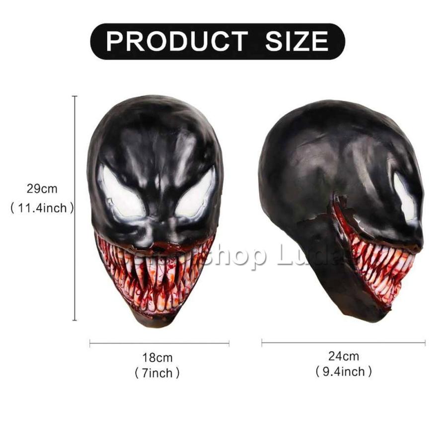 送料無料 Venom ヴェノム マスク かぶりもの お面 コスプレ コスチューム 仮面 パーティー ハロウィン 仮装 なりきりマスク LZ-056｜ludas｜03