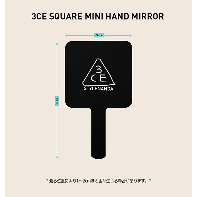 発送日の翌日届く 韓国コスメ 手鏡 3ce スクエアハンドミラー ミニサイズ Square Hand 化粧直し メイク Mirror 人気急上昇 鏡 Sサイズ