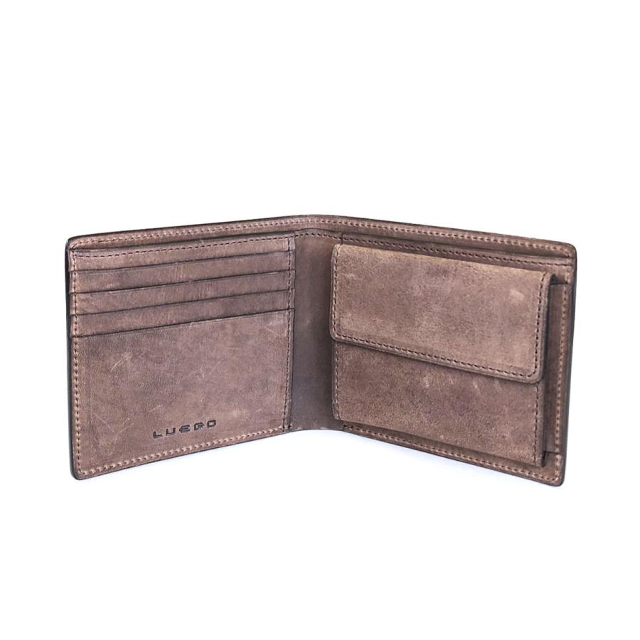 ブライドルレザー 二つ折り財布 小銭入れ付き 日本製財布 LUEGO(ルエゴ
