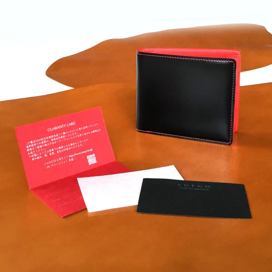 限定モデル コードバン 本コバ磨き 二つ折り財布 小銭なし 日本製財布 LUEGO(ルエゴ)公式の画像