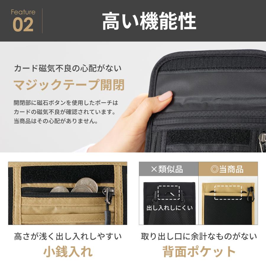 Link-N パスポートケース 首下げ セキュリティポーチ 首かけ