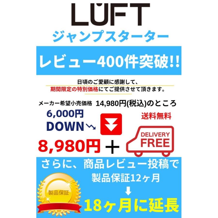 エンジンスターター ジャンプスターター モバイルバッテリー バイクバッテリー 12v 専用 バッテリー上がり 充電器 mah Luft Luft 02 Luft 通販 Yahoo ショッピング