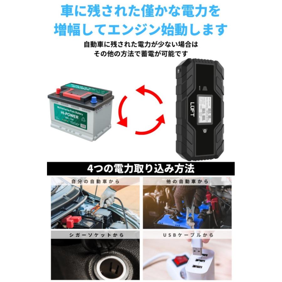 ジャンプスターター スーパーキャパシタ搭載 エンジンスターター 12V 専用 バイクバッテリー バッテリー上がり LUFT luftcjs LUFT 通販 Yahoo!ショッピング