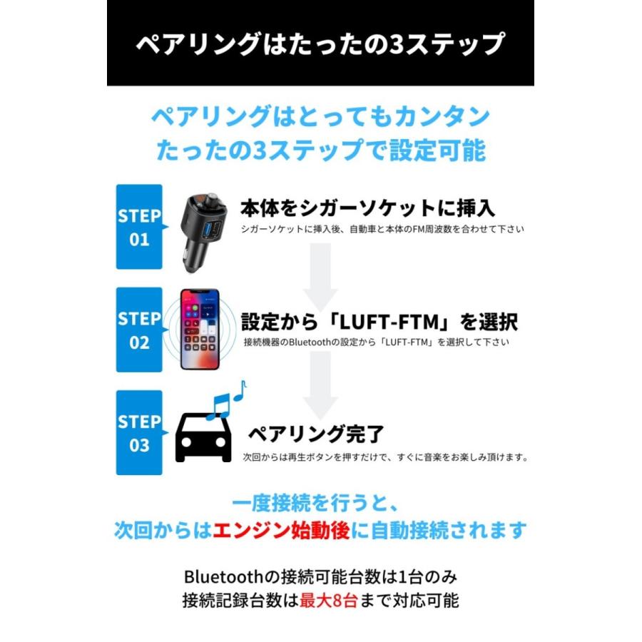 Fmトランスミッター Bluetooth 5 0 高音質 車載 12v 24v車対応 Iphone Usbメモリ Luft Luft Tsm Luft 通販 Yahoo ショッピング