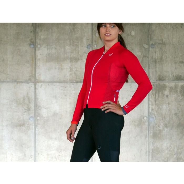 サイクリングジャージ 長袖 レディース Velocio RED : 博多の森Leather