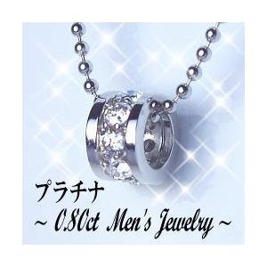 ペンダントネックレス リングチャーム【完全無色透明Fカラー】pt900 