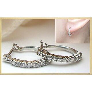 フープピアス あすつく 大特価 K18YG PG WG pt900 0.2ct エタニティ