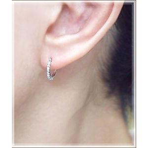 Pt900 ダイヤモンド フープ ピアス D:0.02ct Pt900 ダイヤモンド