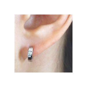 SALE PT天然ダイヤモンドフープピアス 小さめバネ式 人気 計0.20ct