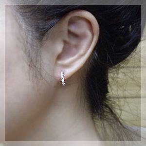 フープピアス あすつく 大特価 K18YG PG WG pt900 0.2ct エタニティ 