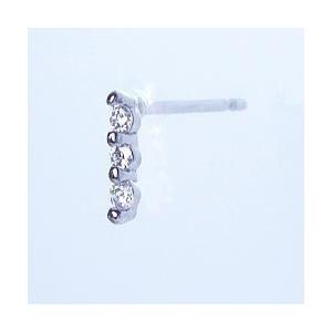 ダイヤモンドピアス あすつく 大特価 pt900 0.08ct トリロジー スリー