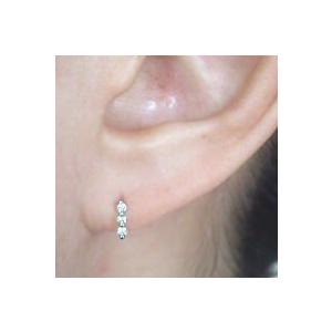 ダイヤモンドピアス あすつく 大特価 pt900 0.08ct トリロジー スリー