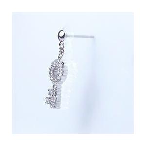 ダイヤモンドピアス pt900 K18YG PG WG 0.46ct スウィングピアス『key 