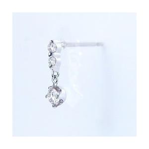 ダイヤモンドピアス あすつく 大特価 pt900 0.2ct スリーストーン