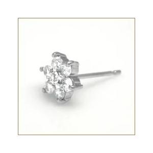 ダイヤモンドピアス あすつく 大特価 pt900 0.5ct フラワー
