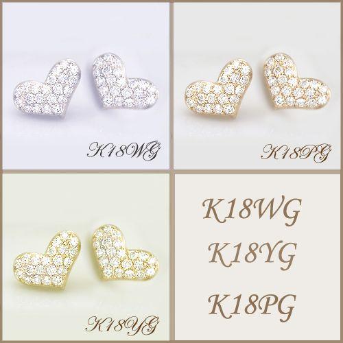 ダイヤモンドピアス【高級仕様K18WG(約)1.90g】K18YG PG WG 0.5ct 