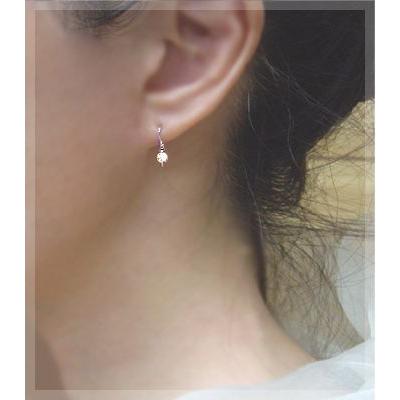 フックピアス あすつく 決算大特価 K18PG YG 0.16ct 一粒ダイヤモンド
