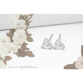 ダイヤモンドピアス K18YG PG WG 0.6ct ハートカット SIクラス 無色 
